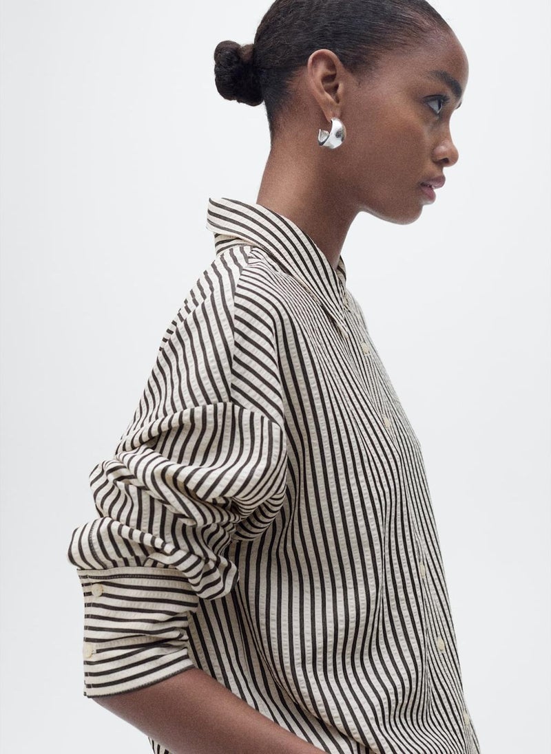 MANGO Striped Textured Shirt  - Image 3
