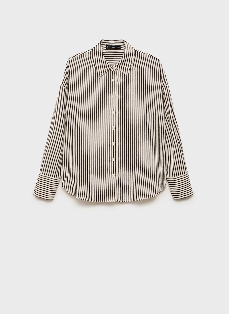 MANGO Striped Textured Shirt  - Image 5