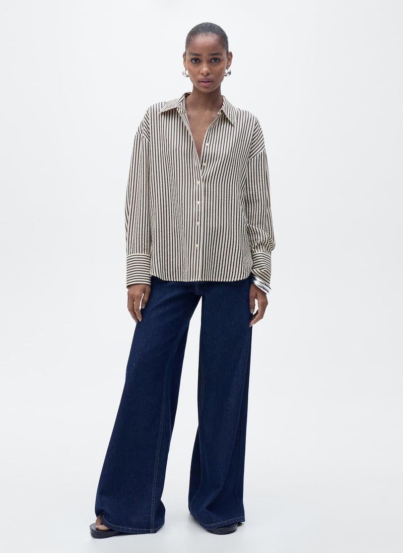 MANGO Striped Textured Shirt  - Image 4