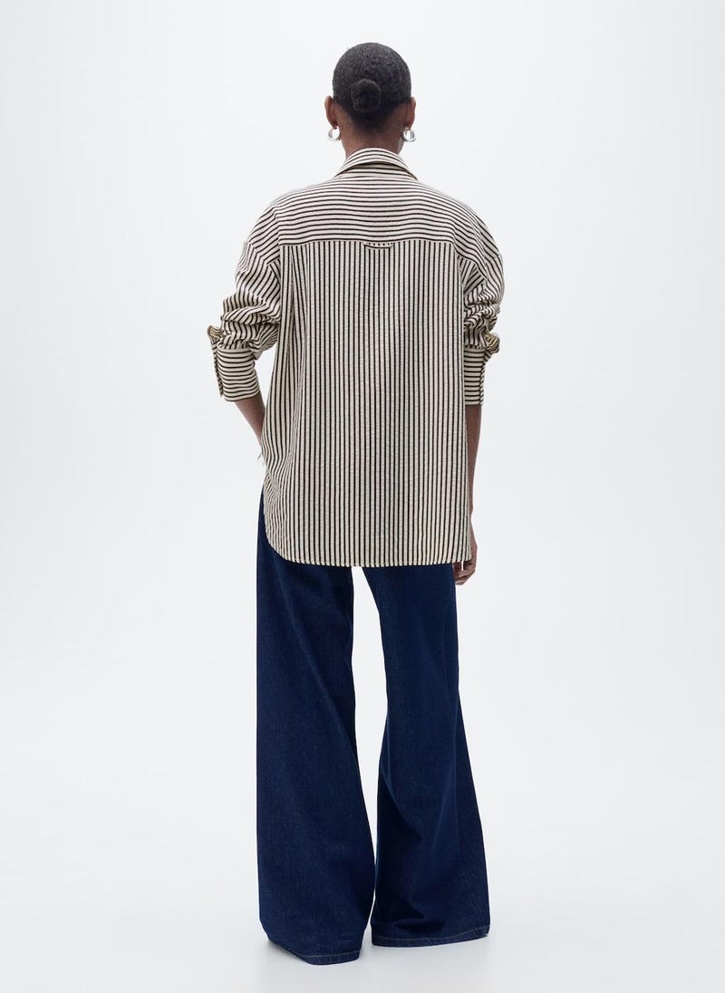 MANGO Striped Textured Shirt  - Image 2