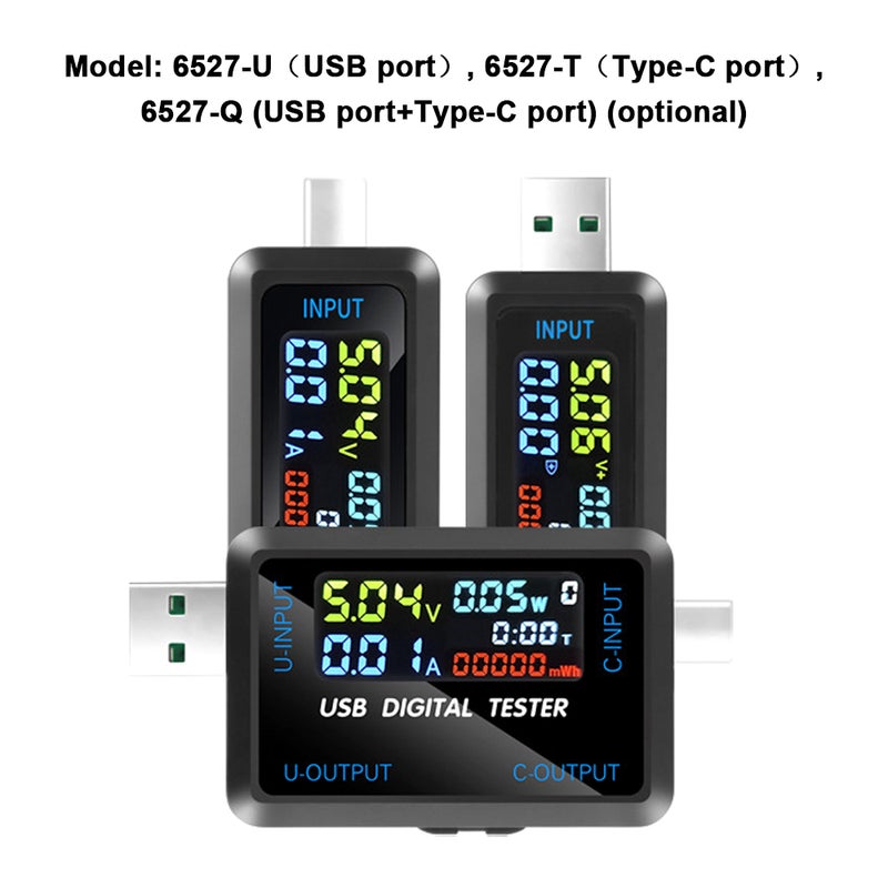 مقياس اختبار جهد والتيار USB متعدد الوظائف مع شاشة IPS رقمية - مقياس السعة ومقياس الطاقة ومقياس الجهد الرقمي - جهاز كشف الأجهزة الكهربائية يدعم تخزين 9 مجموعات من بيانات القياس - Image 5