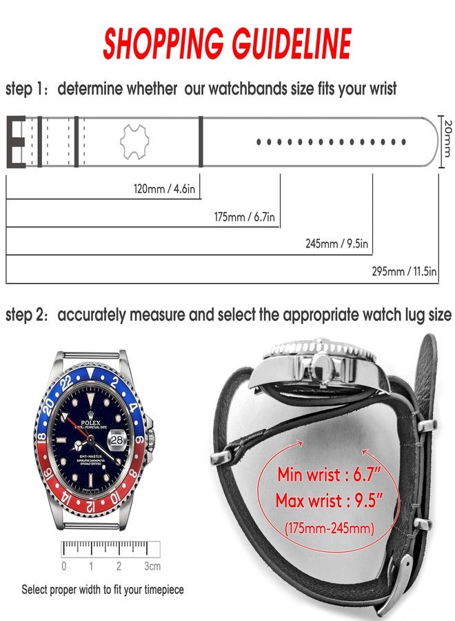torbollo Suede Leather Watch Band, Style One-Piece Military Watch Strap Vintage Tone 18mm Replacement Wrap for Men Women Black - Image 5