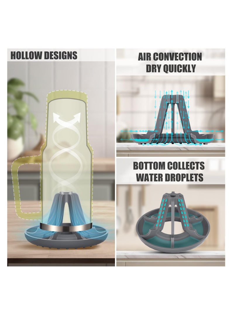 Silicone Bottle Drying Rack for Stanley Cup Accessories, 2 Pack Fast Air Drying Solution for Various Container Sizes - Image 2