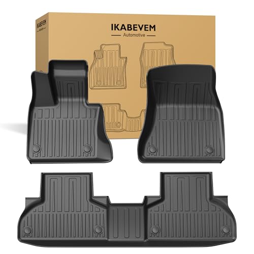 IKABEVEM Original 2014-2018 X5 Floor Mats for BMW X5 (F15) All Models - Custom Fit 1st and 2nd Row Floor Mats - All Weather Heavy Duty Non Slip TPE Floor Liners for BMW X5 Accessories 2014-2018 - Image 1