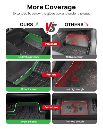 IKABEVEM Original 2014-2018 X5 Floor Mats for BMW X5 (F15) All Models - Custom Fit 1st and 2nd Row Floor Mats - All Weather Heavy Duty Non Slip TPE Floor Liners for BMW X5 Accessories 2014-2018 - Image 4