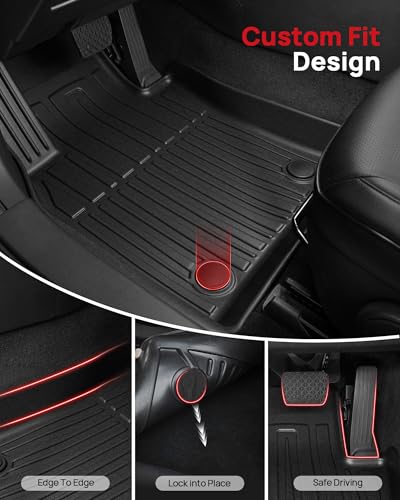IKABEVEM Original 2014-2018 X5 Floor Mats for BMW X5 (F15) All Models - Custom Fit 1st and 2nd Row Floor Mats - All Weather Heavy Duty Non Slip TPE Floor Liners for BMW X5 Accessories 2014-2018 - Image 3
