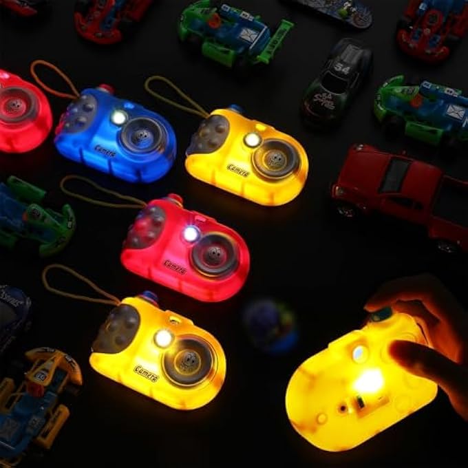 LIGHT UP CAMERA SET PLASTIC CAMERAS WITH ANIMAL IMAGES IN VIEWFINDER PRETEND PLAY PROP CAMERA WITH PROJECTOR FOR KIDS GIFT GIVING BIRTHDAY PARTY FAVOR (12 PCS COLORS RANDOM) - Image 5