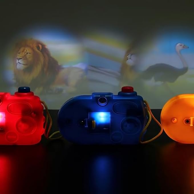 LIGHT UP CAMERA SET PLASTIC CAMERAS WITH ANIMAL IMAGES IN VIEWFINDER PRETEND PLAY PROP CAMERA WITH PROJECTOR FOR KIDS GIFT GIVING BIRTHDAY PARTY FAVOR (12 PCS COLORS RANDOM) - Image 4