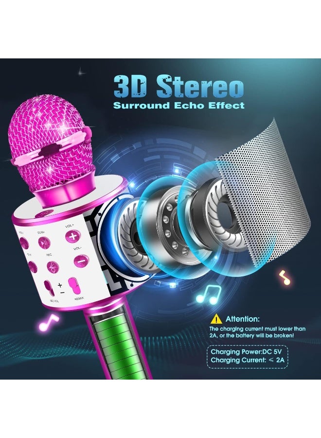 Dislocati Karaoke Microphone, Gift for Girls 4-12 Years Old Micro Toy Girl Child 3-12 Years Christmas Gift Toy Child 3-12 Years Boy Wireless Microphone Gifts for 4-12 Years Old Girl - Image 4