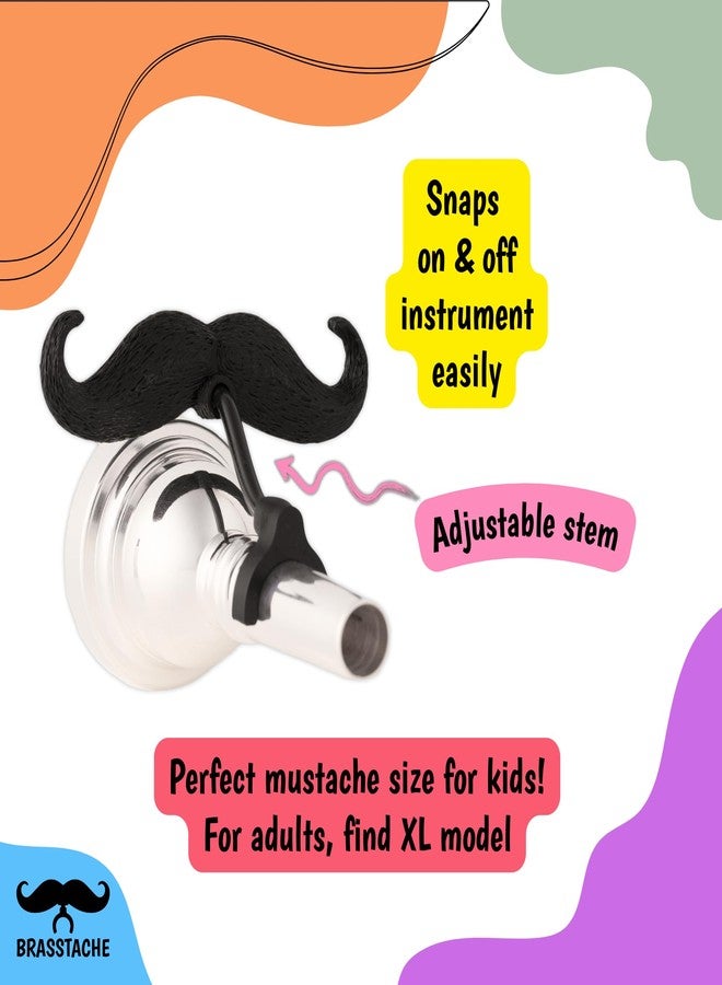 Brasstache 2.0 for Kids - (2-pack) Clip-on Mustache for Brass Players, Original Mustache Size (Trombone (Small Shank)) - Image 3
