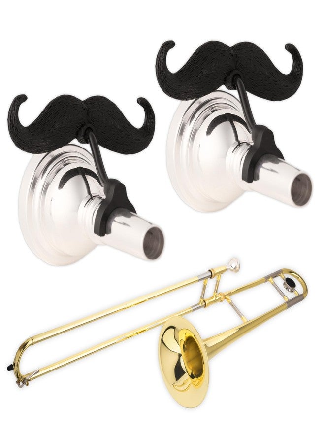 Brasstache 2.0 for Kids - (2-pack) Clip-on Mustache for Brass Players, Original Mustache Size (Trombone (Small Shank)) - Image 1