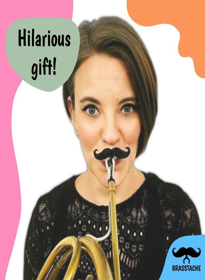 Brasstache 2.0 for Kids - (2-pack) Clip-on Mustache for Brass Players, Original Mustache Size (Trombone (Small Shank)) - Image 2
