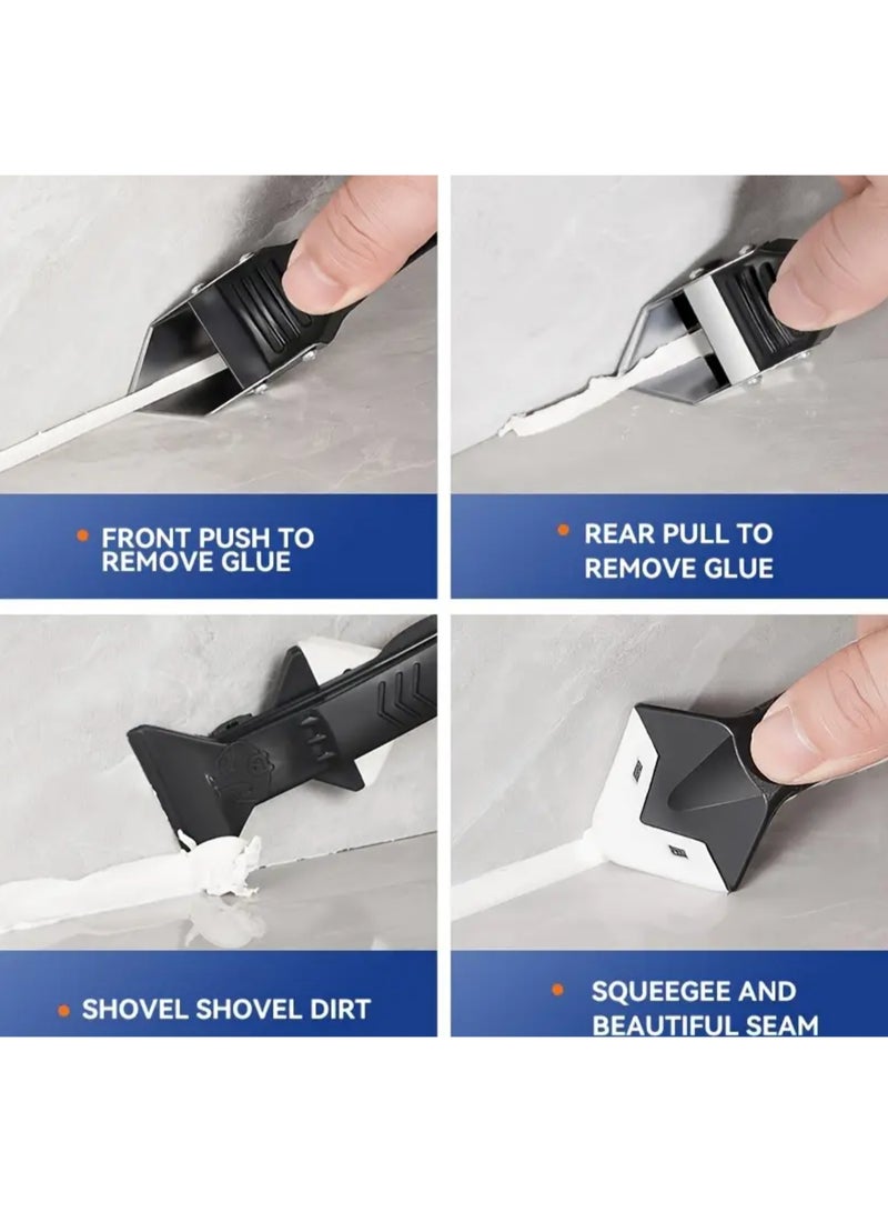 5 in 1 Silicone Caulking Tool with Stainless Steel Tip - Multi-Purpose, Perfect for Sealing and Glue Removal - Durable Plastic Handle for Easy Use | Ergonomic Design Sraper - Image 3