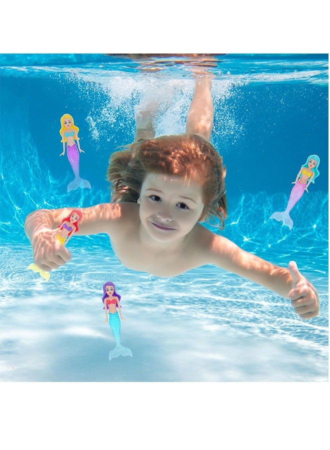 لعب السباحة، 4 قطع لعب حورية الغوص، لعب حورية الغوص تحت الماء ألعاب تدريب السباحة، لتحسين مهارات السباحة والغطس - Image 3