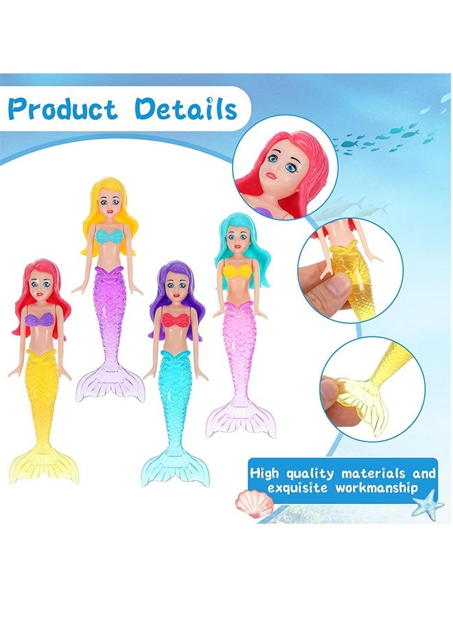 لعب السباحة، 4 قطع لعب حورية الغوص، لعب حورية الغوص تحت الماء ألعاب تدريب السباحة، لتحسين مهارات السباحة والغطس - Image 4