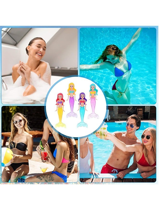 لعب السباحة، 4 قطع لعب حورية الغوص، لعب حورية الغوص تحت الماء ألعاب تدريب السباحة، لتحسين مهارات السباحة والغطس - Image 5