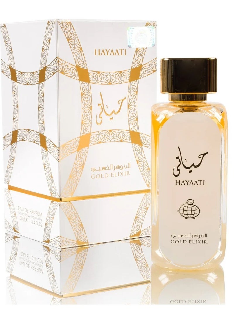 لطافة للعطور حياتي جولد إليكسير أو دو بارفان بخاخ طبيعي للنساء - 100 مل (3.4 أونصة) - Image 1
