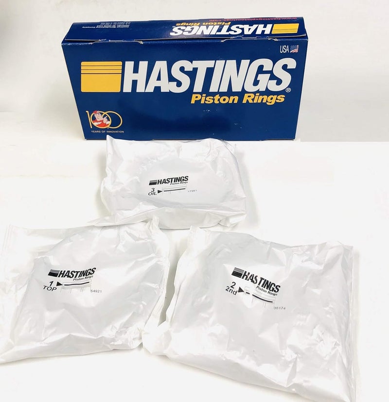 Falcon Performance Store Set of Hastings MOLY +.030" Piston Rings Set compatible with Chevy SBC 327 350 383 5/64" 5/64" 3/16". Non-Vortec Engines (+.030 Bore 4.030). - Image 1