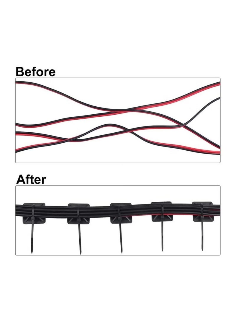 Ailily 50-Piece Zip Tie Adhesive Mounts Self Adhesive Cable Tie Base Holders - Image 3