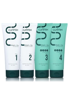 curlmix CurlMix Wash & Go System - Curly Hair Shampoo & Conditioner Set with Hydrating Moisturizer & Strong Hold Quinoa Gel - Ultra Hold 