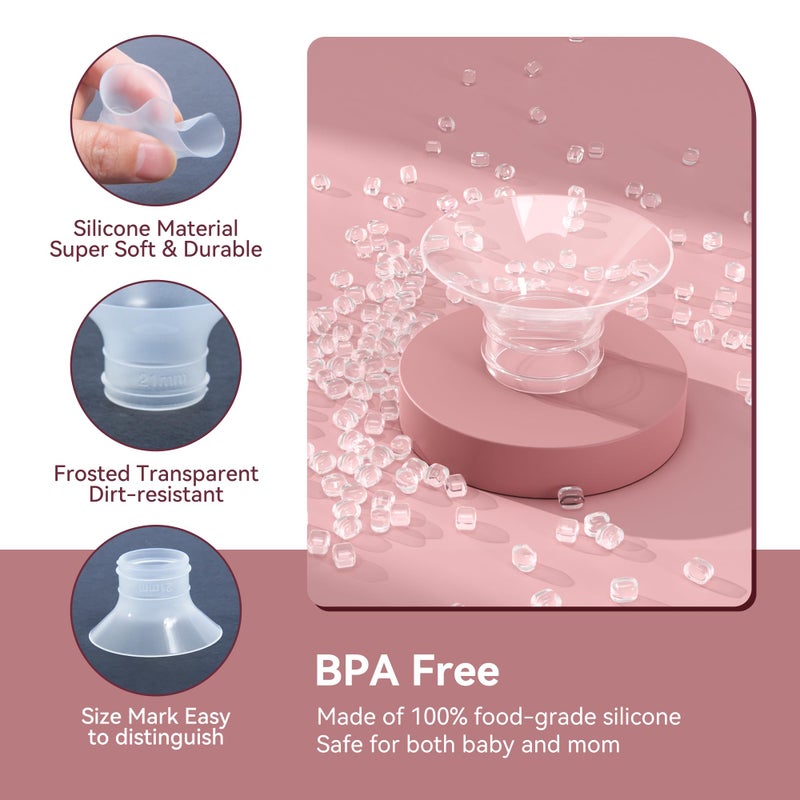 TOVVILD Flange Insert 8PCS 15mm/17mm/19mm/21mm Compatible with Momcozy M5/M6/M9/Elvie/eufy/Paruu and Most 24mm Flanges/Shields, Flange Sizing Kit - Image 2