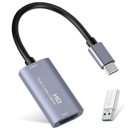 Guermok Video Capture Card, USB 3.0 HDMI to USB C Audio Capture Card, 4K 1080p60fps Capture Devices for Gaming Live Streaming Video Recorder, Works for Windows Mac OS System for Switch, Xbox - Image 1
