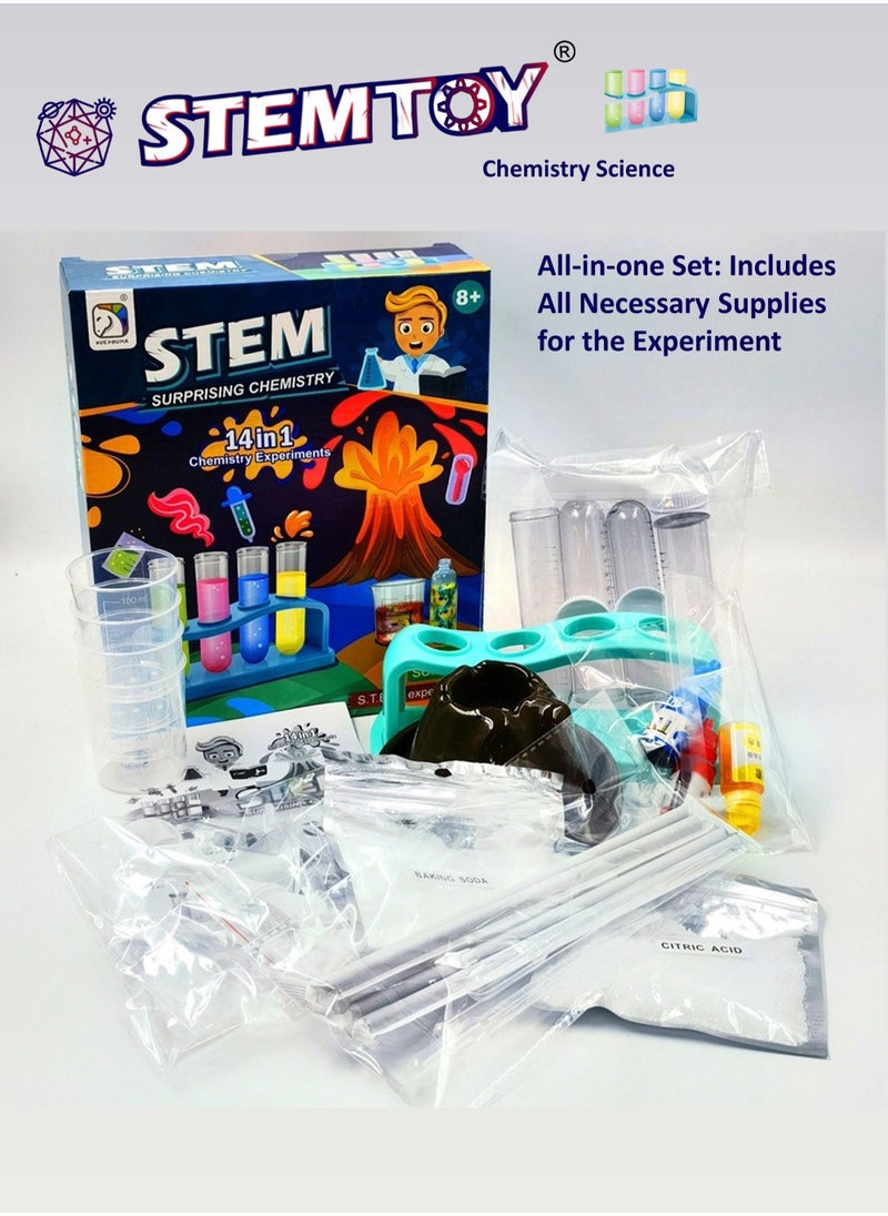 STEMTOY - 14-in-1 Chemistry Experiment Kit for Kids - STEM/ STEAM Educational Science Set, Interactive Science Learning for Ages 8+ Boys & Girls, School Supplies, Toys & Gifts - Image 1
