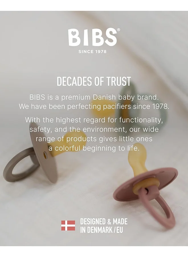 BIBS 2 Pieces Pacifier Size 1, 0 - 6M Ivory/Blush - Packaging May Vary