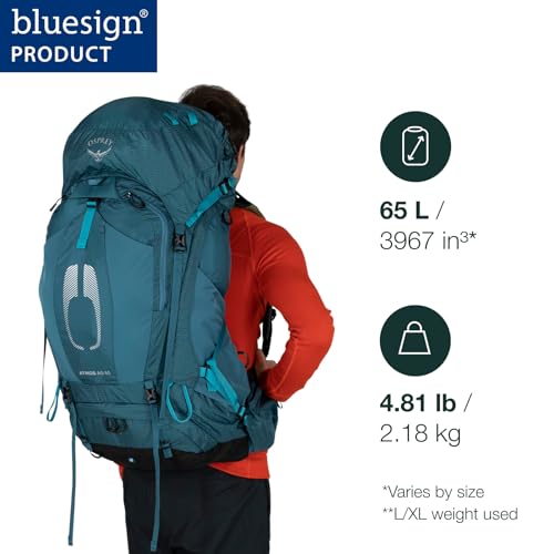 OSPREY حقيبة ظهر أوسبري أتموس AG 65 لتر للرجال، سوداء، S/M - Image 2