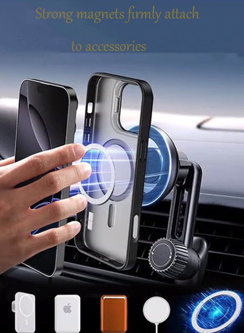 هيروكس جراب لهاتف iPhone 16 Pro Max 【حماية كاملة ضد الصدمات】 غطاء هاتف نحيف شفاف غير لامع مزود بمغناطيس MagSafe قوي. - Image 2