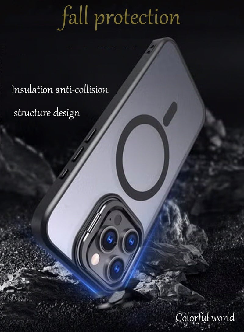 هيروكس جراب لهاتف iPhone 16 Pro Max 【حماية كاملة ضد الصدمات】 غطاء هاتف نحيف شفاف غير لامع مزود بمغناطيس MagSafe قوي. - Image 4