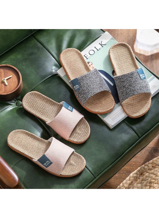 Warrior Linen Slippers Men's Indoor Non-slip Couple Floor Cotton Linen Cool Slippers Wcx-0016 Pink Size 39-40