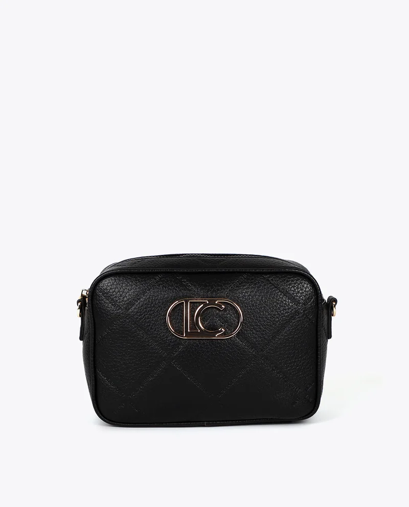 Lola Casademunt Monogram Diamond Oval Logo Faux Leather Crossbody