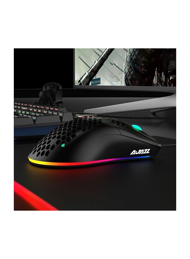 Ajazz AJ390 Honeycomb Design Wired Gaming Mouse White/Blue - Image 5