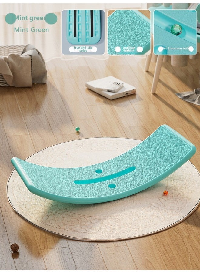 Children's Balance Board Smart Board Sensory Training Equipment Seesaw Household Indoor Toy Curved Board Balance Beam-Color:Big Children Model-mint Green [0-12 Years Old - Available Within 75kg ]  - Image 1