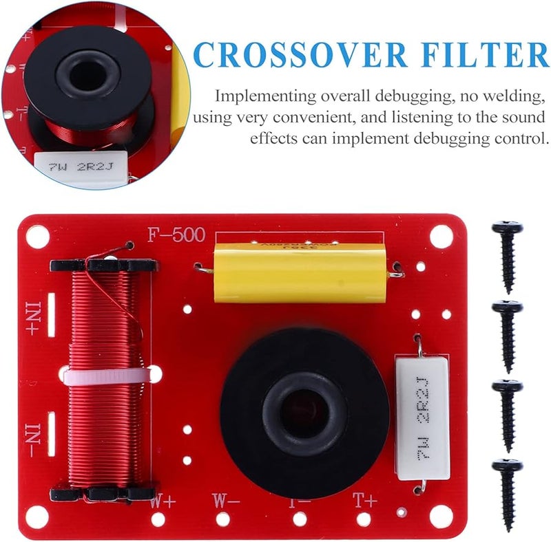 Artibetter 2 Way Speaker Crossover Filter 500W 4 Ohm Car Audio Frequency Divider - Image 4