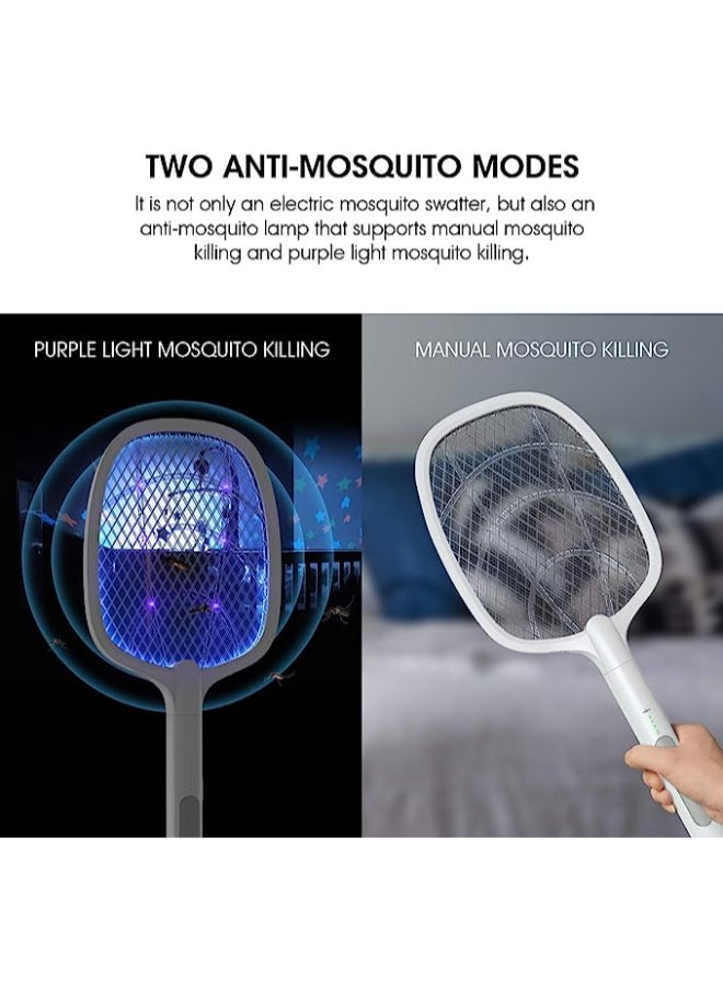 Excellence - imirror Bug Zapper Racket, 2 in 1 Rechargeable Electric Fly Swatter Mosquito Swatter (2 Pack, 1200mAH) - Image 1