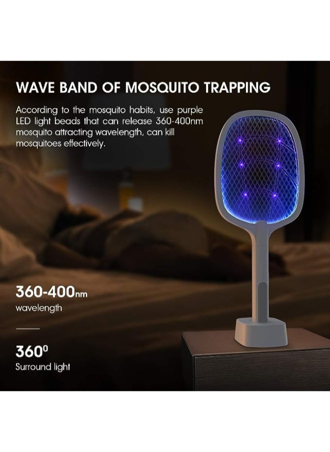 Excellence - imirror Bug Zapper Racket, 2 in 1 Rechargeable Electric Fly Swatter Mosquito Swatter (2 Pack, 1200mAH) - Image 1
