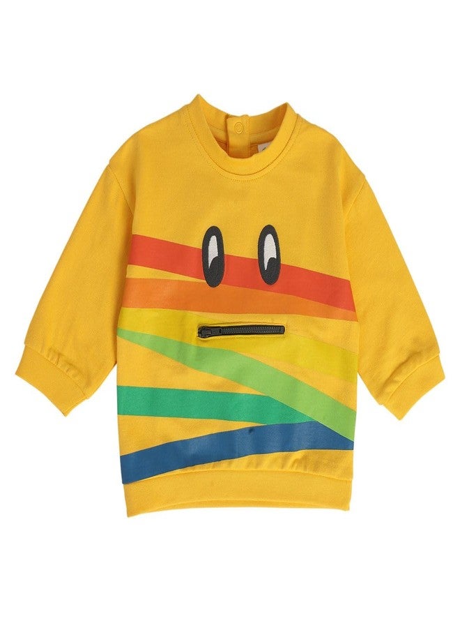 miniklub Baby Round Neck Long Sleeve Knitted Cotton Yellow Color Sweat Shirt (6-9M) - Image 1