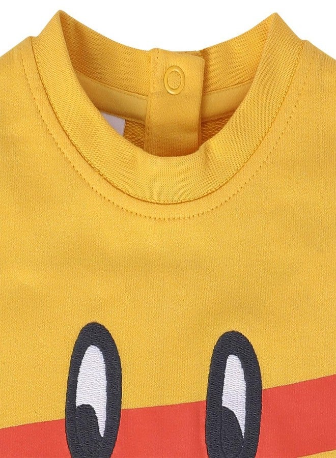 miniklub Baby Round Neck Long Sleeve Knitted Cotton Yellow Color Sweat Shirt (6-9M) - Image 5