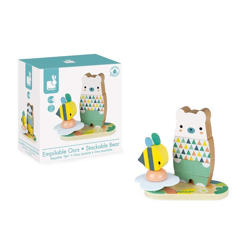 Janod Pure 2-in1 Wood Stackable Bear - 12+ Months - J05156 - Image 5