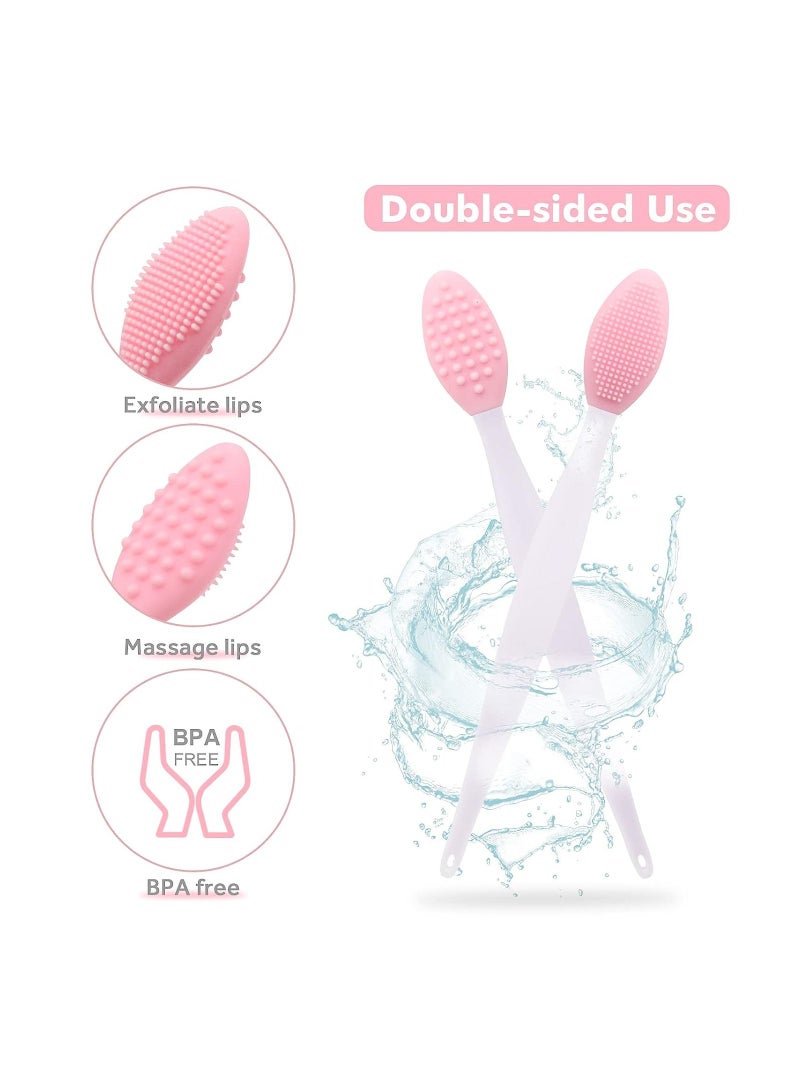 ORiTi Lip Scrub Brush Silicone Lip Brush Exfoliating Double Sided Lip Scrubber Tool - Image 2