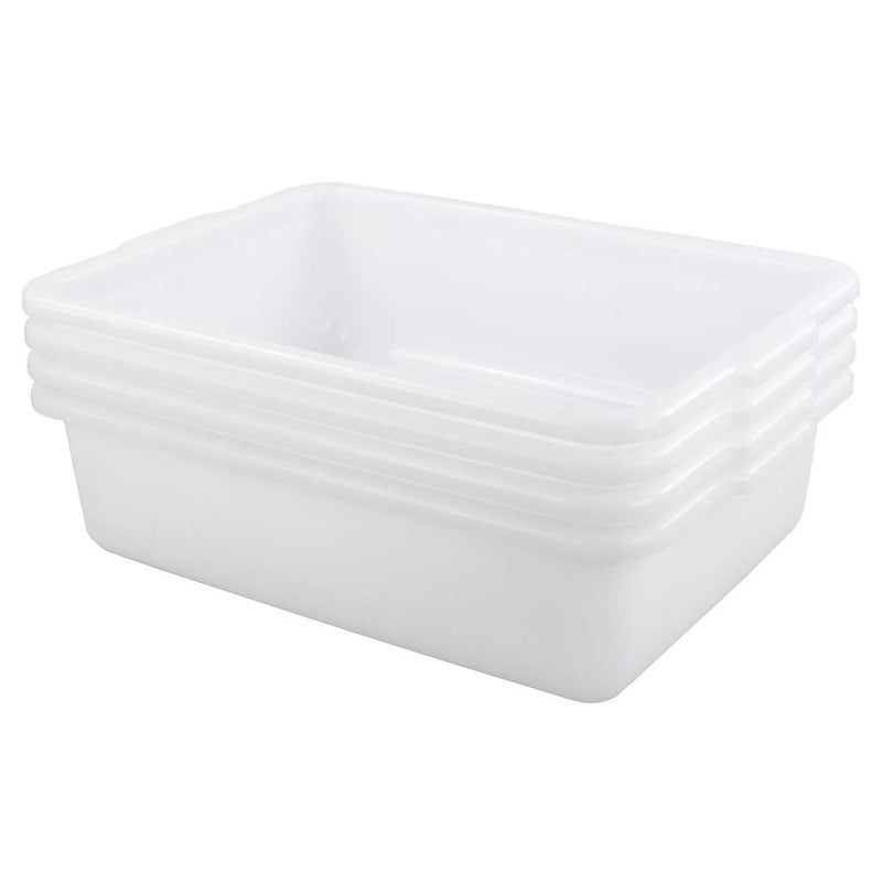 Yarebest Yarebest 13 Liter Commercial Bus Tubs Dish Pan Basin 4pack White