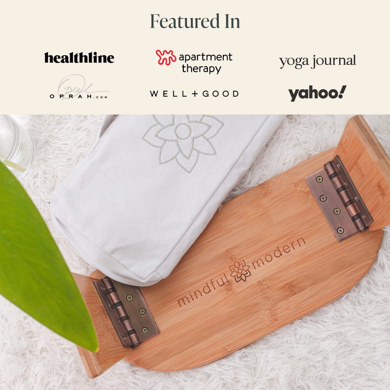 Mindful Modern Folding Meditation Bench - Bamboo Kneeling Stool with Locking Magnetic Hinges - Portable Cross Legged Folding Seiza Chair w/Travel Bag - Image 5