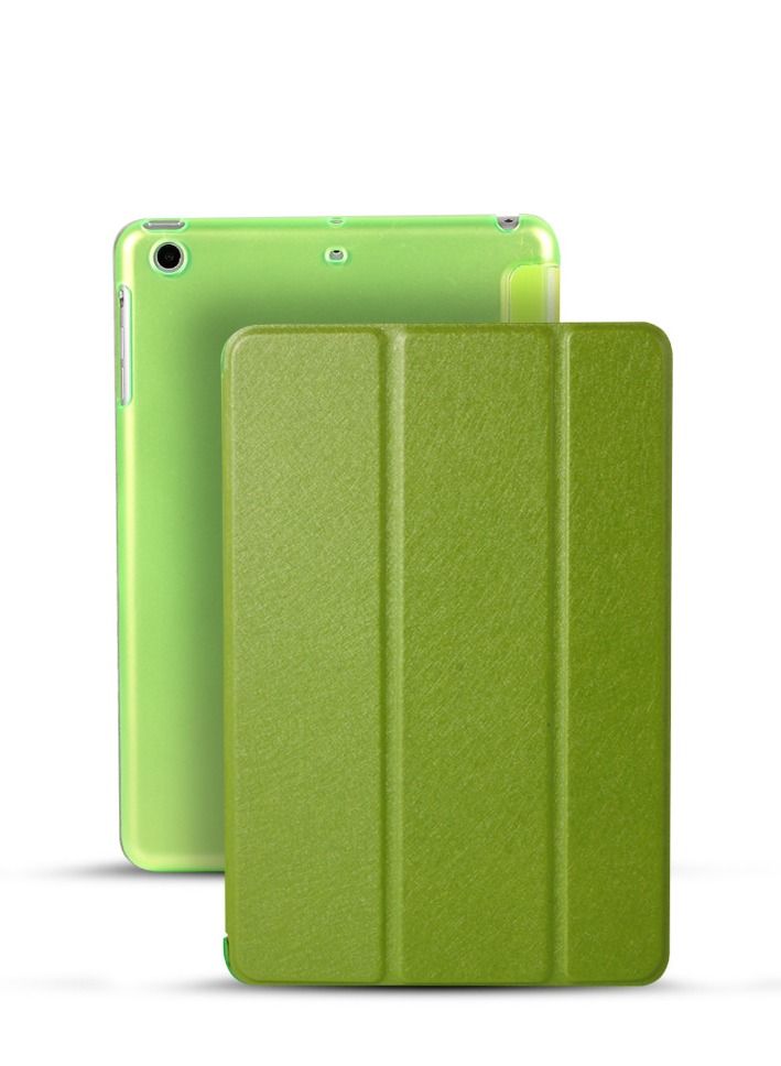Loquat Three Fold Smart Protective Case For Green iPad