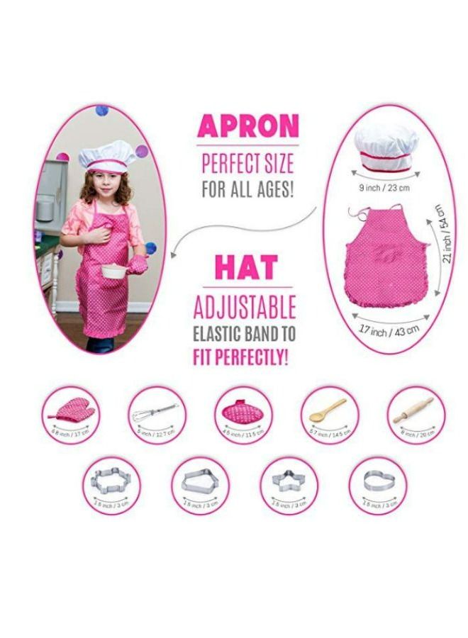 Kids Cooking Apron11 Pcs set Includes chef Hat Cooking Mitt Utensils - Image 5