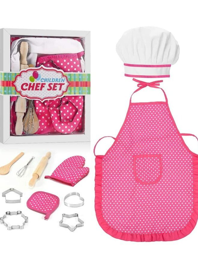 Kids Cooking Apron11 Pcs set Includes chef Hat Cooking Mitt Utensils - Image 2