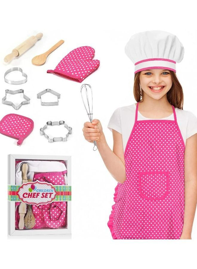 Kids Cooking Apron11 Pcs set Includes chef Hat Cooking Mitt Utensils - Image 1