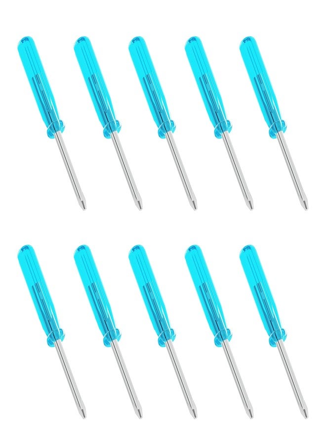 FOCMKEAS 10PCS Mini Phillips Screwdriver, 3mm Cross Head with Blue Non-slip Handle for Small Appliances, 1.77"(45mm) Total Length, Non-magnetic - Image 1