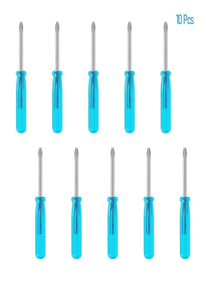 FOCMKEAS 10PCS Mini Phillips Screwdriver, 3mm Cross Head with Blue Non-slip Handle for Small Appliances, 1.77"(45mm) Total Length, Non-magnetic - Image 3